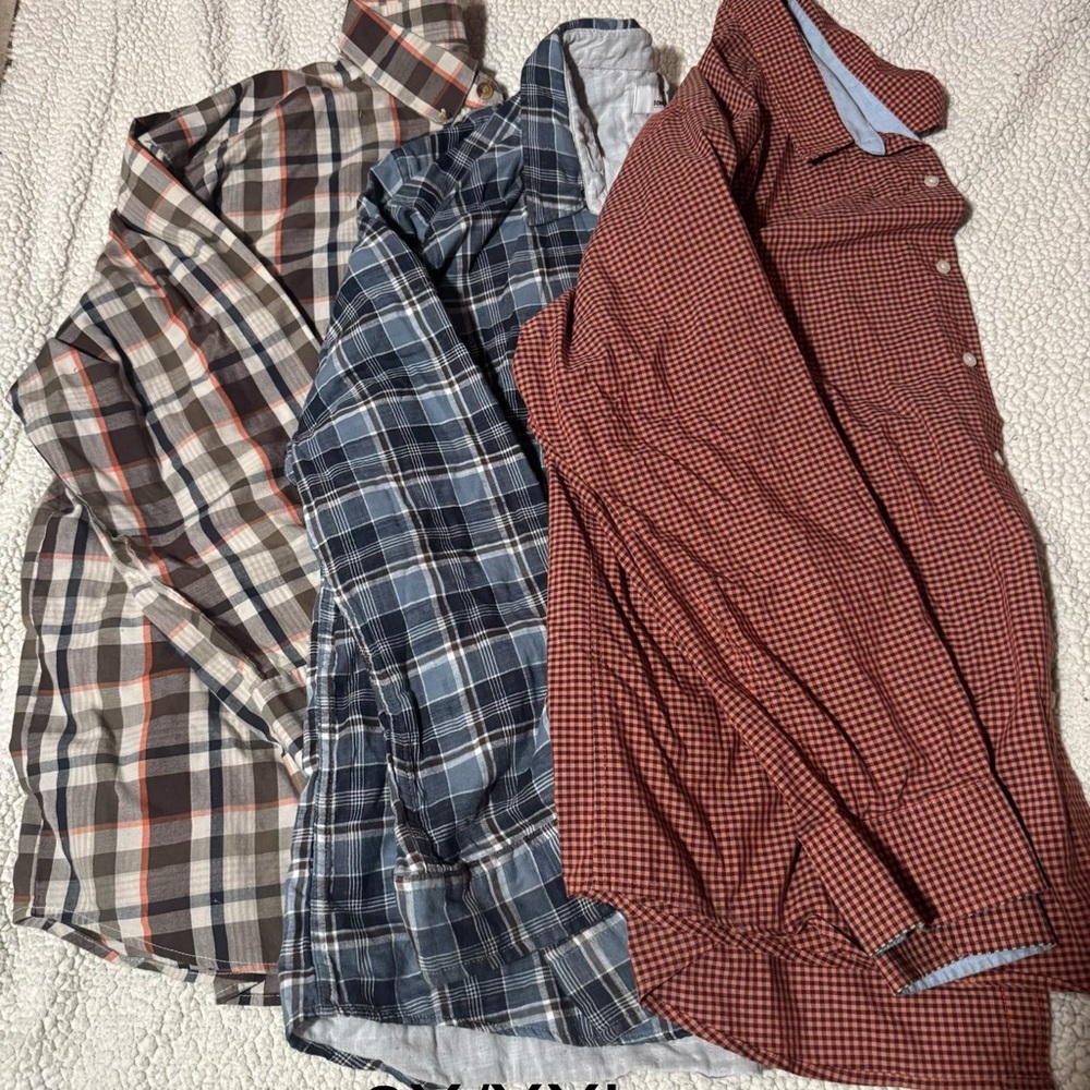 Sonoma 2X-XXL Plaid and Checkered Shirts - Blue, Brown, Red